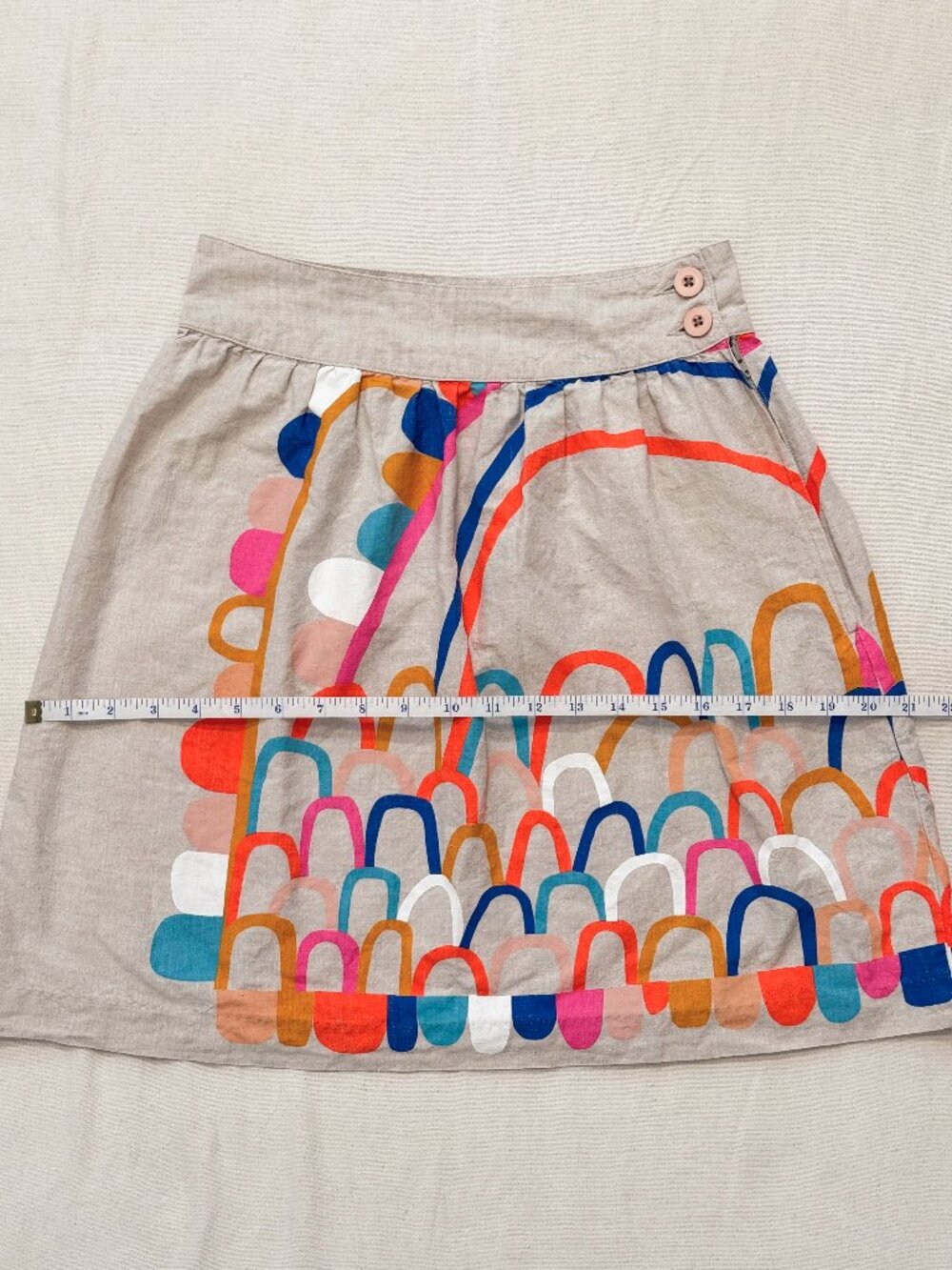Gorman x Castle Colorful Linen Mini Skirt Size AU 8 / US 4 - Picture 12 of 12